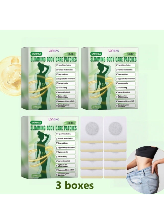 LANISKA 3-PACKS Moringa Slimming Body Care Patches | 10-in-1 Slimming Heating Patches (10 patches/box) - Image 1